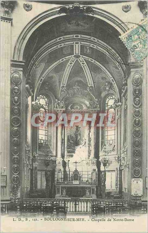 Old Postcard Boulogne sur Mer Chapel of Our Lady