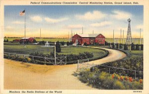 Grand Island Nebraska FCC Central Monitoring Station linen antique pc ZC548624