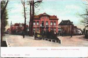 Netherlands Hillegom Stationsweg en Haarlemmerweg Vintage Postcard 04.09