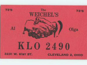 comic - QSL CB HAM RADIO CARD Cleveland Ohio OH t8891