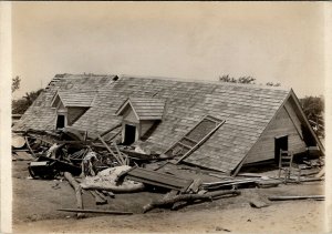 Moore Oklahoma Cylcone Damage May 1910 Lasseter House Collapse RPPC Postcard W5