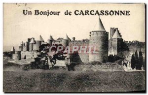 Old Postcard A Hello Carcassonne