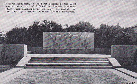 Kentucky Harrodsburg Federal Monument To First Settlers Of The West Pioneer M...