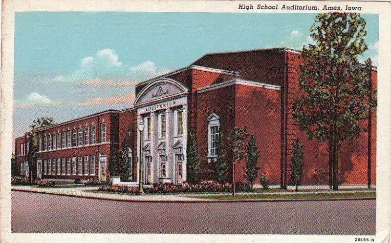 Postcard High School Auditorium Ames Iowa