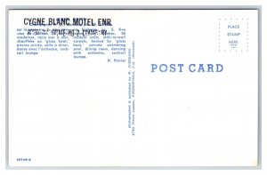 Cygne Blanc Motel Bar Quebec City QC Canada UNP Chrome Postcard S15