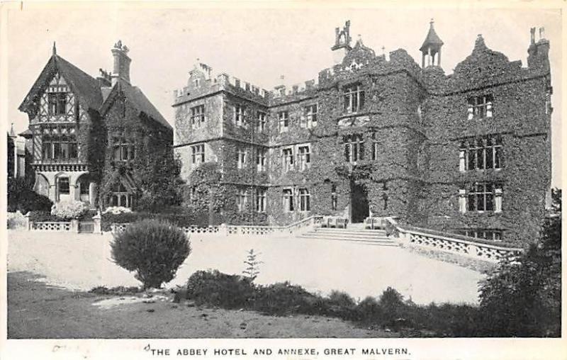 GREAT MALVERN WORCESTERSHIRE UK THE ABBEY & ANNEXE BLACK & WHITE POSTCARD