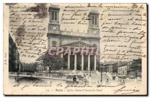 Postcard Old Paris Church of Saint Vincent de Paul