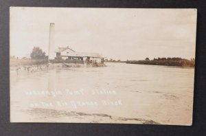 Mint USA Postcard RPPC Harlingen Pump Station Guarded by US Army Rio Grande TX