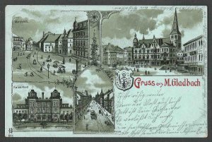 Ca 1896 PPC* VINTAGE GRUSS AUS M GLADBACH GERMANY POSTED DING IN LEFT CORNER