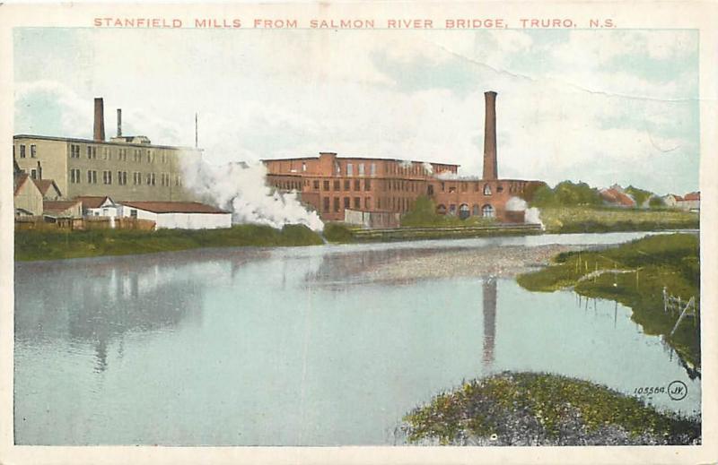 TRURO, Nova Scotia Canada STANFIELD MILLS from Salmon River Postcard Canada Other / Unsorted