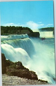 postcard Niagara Falls -  American Falls at Prospect Point and Horseshoe Falls