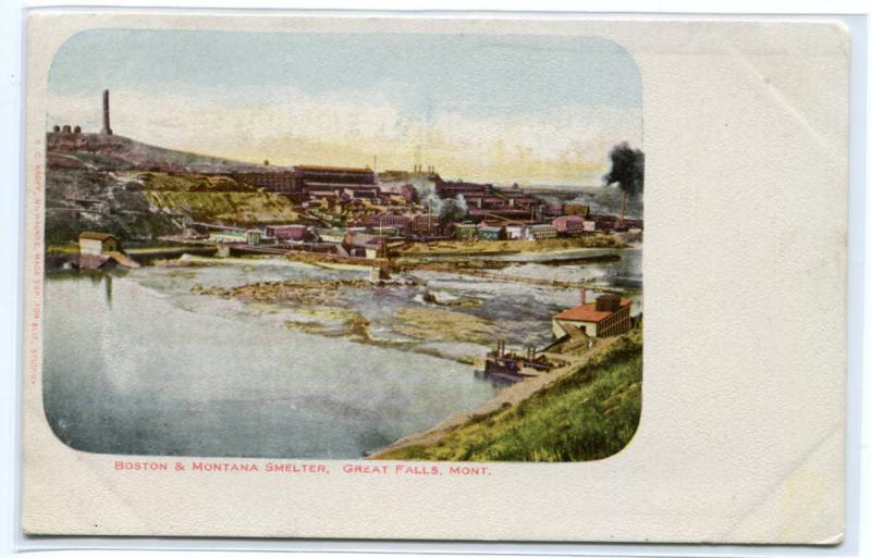 Boston & Montana Smelter Great Falls Montana 1907c postcard