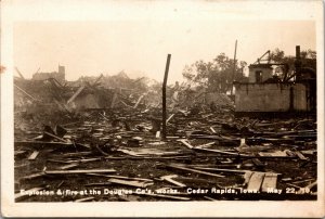 RPPC 1919 Explosion Fire Douglas Company Works Cedar Rapids Iowa Photo pc3363