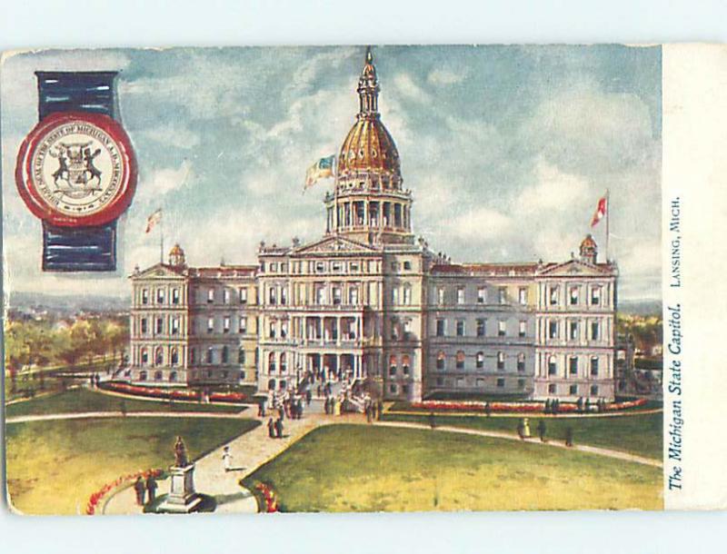 Divided-Back CAPITOL BUILDING Lansing Michigan MI hJ5562