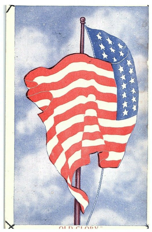 American Flag Postcard Posted 1917