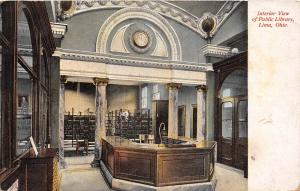 D25/ Lima Ohio Postcard 1911 Allen County Interior Public Library Building 