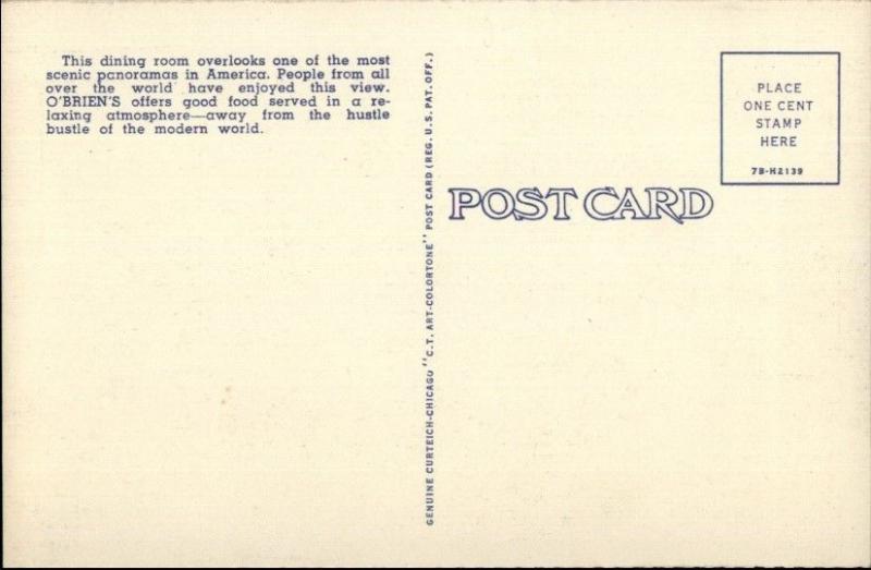 Waverly NY O'Brien's Restaurant Interior Nice LInen Postcard