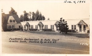 J42/ Stanford Kentucky RPPC Postcard c1940s Faulkner's Restaurant Court  272