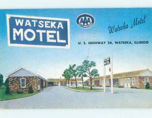 Pre-1980 MOTEL SCENE Watseka Illinois IL hk1807