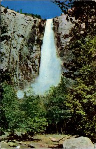 Vtg 1940s Bridal Veil Falls Yosemite National Park California CA Unused Postcard