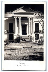 Natchez Mississippi MS Postcard RPPC Photo Richmond House Scene c1940's Vintage