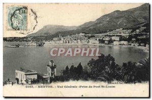 Menton - Vue Generale taking the Pont Saint-Louis - Old Postcard