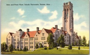 Toledo Ohio OH, Side and Front View, Toledo University, School, Vintage Postcard