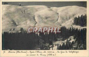 Postcard Old Morzine (Haute Savoie) Winter Sports 1000 m alt Grace du Telephe...