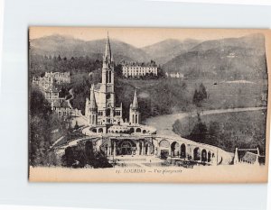 Postcard Vue plongeante Lourdes France