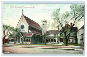 1913 Oak Park IL, Christ Episcopal Church Joliet Illinois IL Postcard