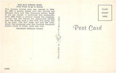 OLD VIENNA MINE Sawtooth National Forest Idaho Mining Postcard ca 1960s