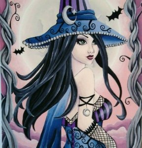 Halloween Postcard Nikki Burnette Gothic Witch Fantasy 2013 Modern Limited To 35