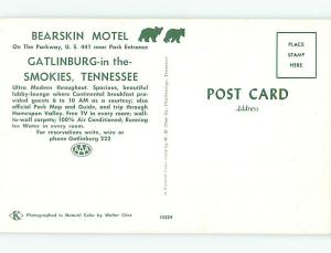 Unused Pre-1980 BEARSKIN MOTEL Gatlinburg Tennessee TN u0547-22