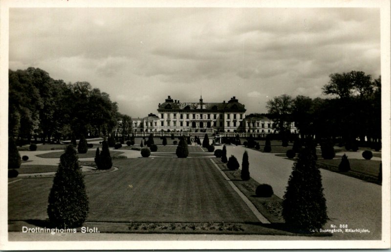 Drottingsholm Castle Sweden RPPC Postcard unused 1920s/30s