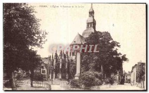 Old Postcard Dinan The Church of St Savior and Garden