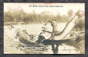 h2602 - Canada FISHING EXAGGERATION. Quebec. Real Photo Postcard