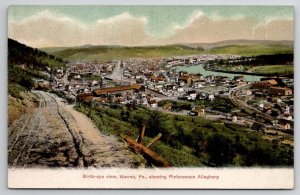 Warren Pennsylvania Birds Eye View Showing Picturesque Allegheny Postcard X27