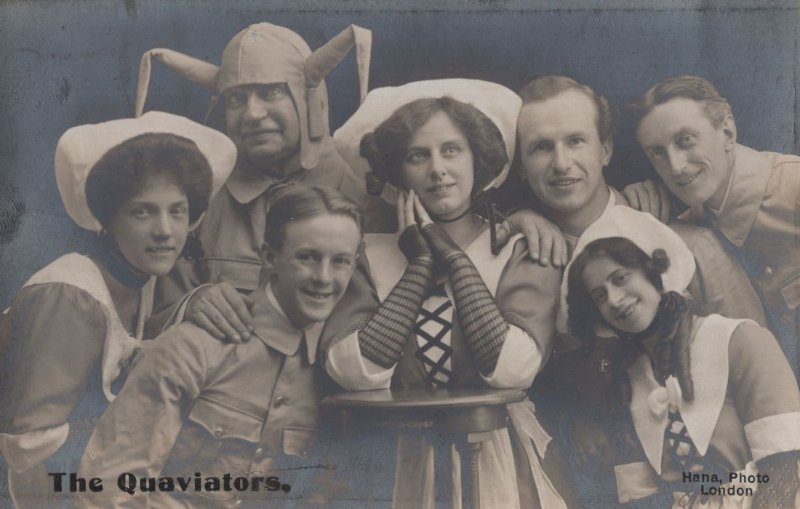 The Quaviators Comedy Air Pilot & Nurses London Theatre Old Postcard