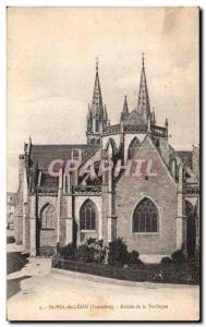 Old Postcard Saint Pol de leon Finistere apse of the Basilica