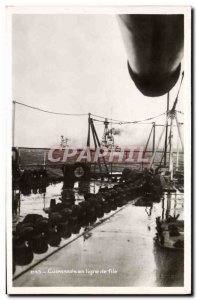 Old Postcard Boat War Cuirasses in line ahead