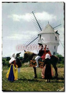 Old Postcard Folklore France Brittany Batz and the Paludiers Pouliguen Loire ...