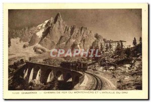 Old Postcard Chamonix Montenvers Railway and & # 39aiguille of Dru