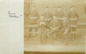 Postcard RPPC C-1905 German Military soldiers Louis Dreller undivided 23-6183