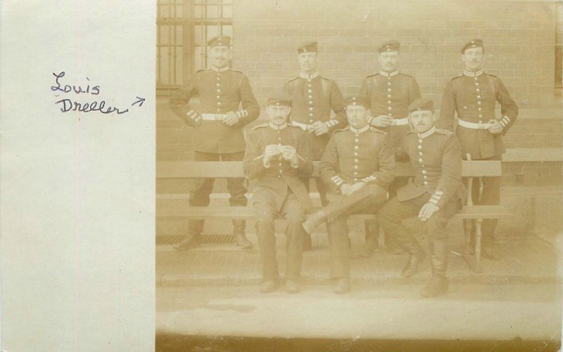 Postcard RPPC C-1905 German Military soldiers Louis Dreller undivided 23-6183