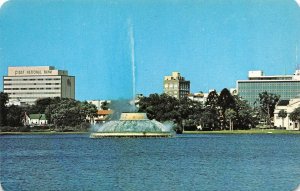 Orlando, FL Florida   CENTENNIAL FOUNTAIN~Lake Eola  VINTAGE Chrome Postcard