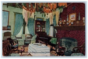 View Of Interior Log Cabin Palmer Park Detroit Michigan MI Antique Postcard