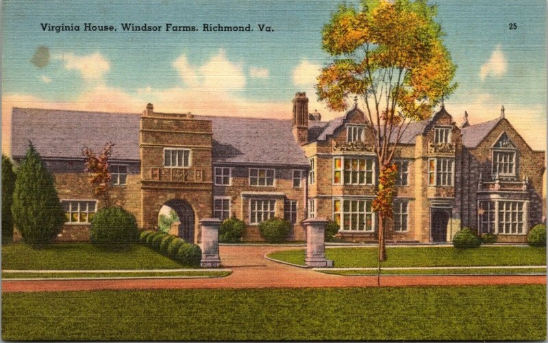 Lot of 6 : Virginia Richmond VA Linen Church mansion museum Postcards 