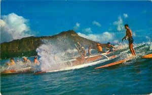 Diamond Head Roberts  Movie Supply Hawaii Surfing Outriggers Postcard 20-12501