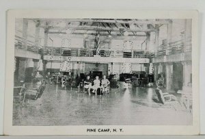 Pine Camp NY Interior View Hall Postcard P15