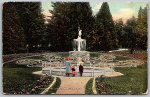 Portland Oregon c1910 Postcard Fountain In City Park